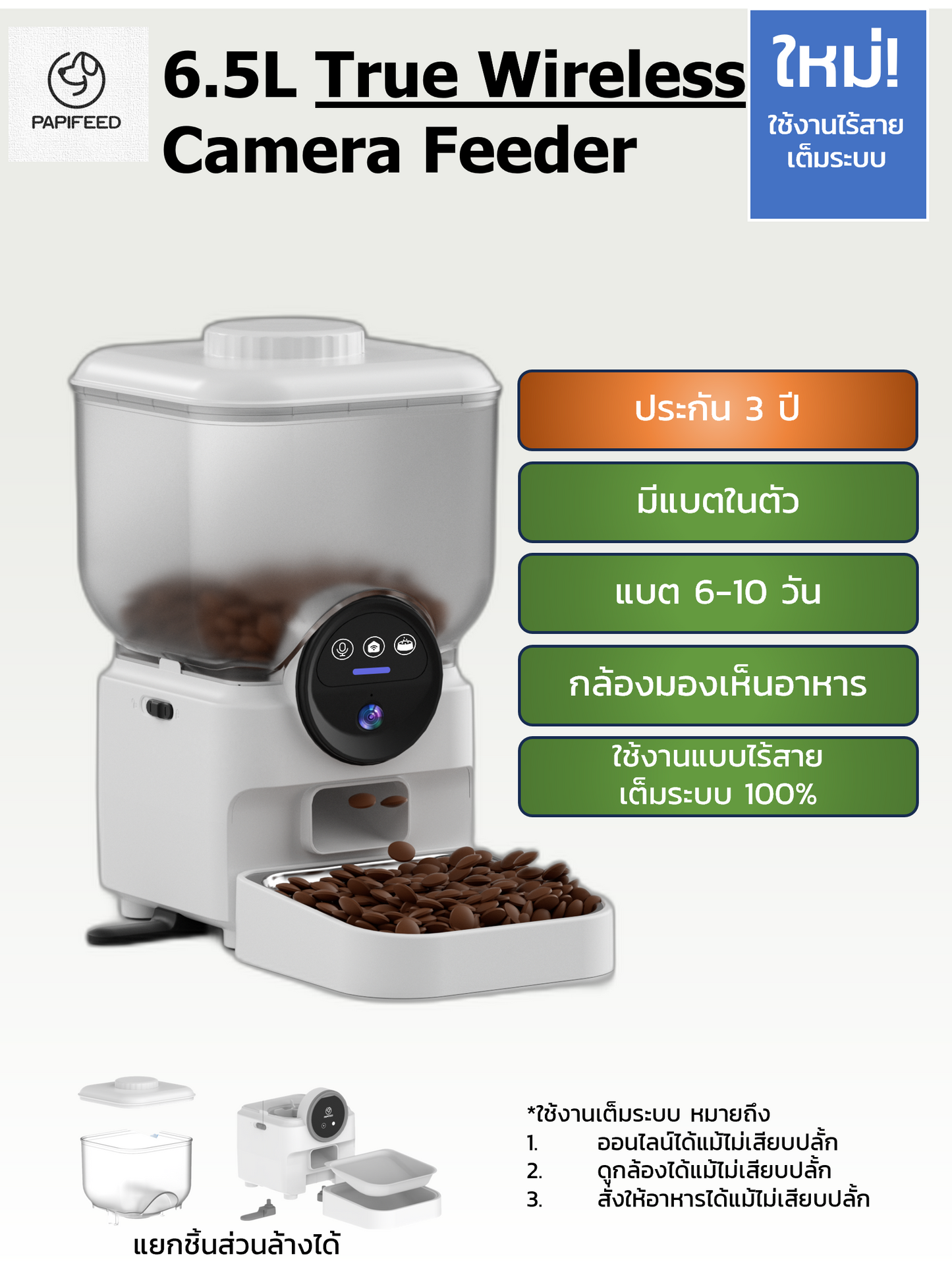 6.5L True Wireless Camera Feeder